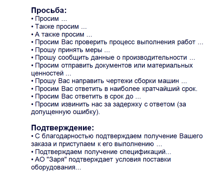 Выражения для деловой переписки. Фразы для делового письма. Шаблонные фразы для деловой переписки. Образцы фраз деловой переписки.